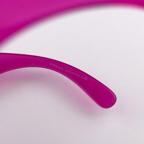 Versace VE4361 5334/5 Sunglasses Medusa Biggie Transparent Pink Rectangle Unisex - Picture 12 of 14